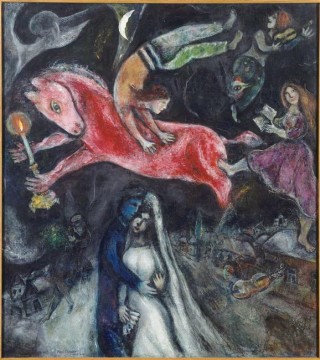Ein roter Pferdezeitgenosse Marc Chagall Ölgemälde